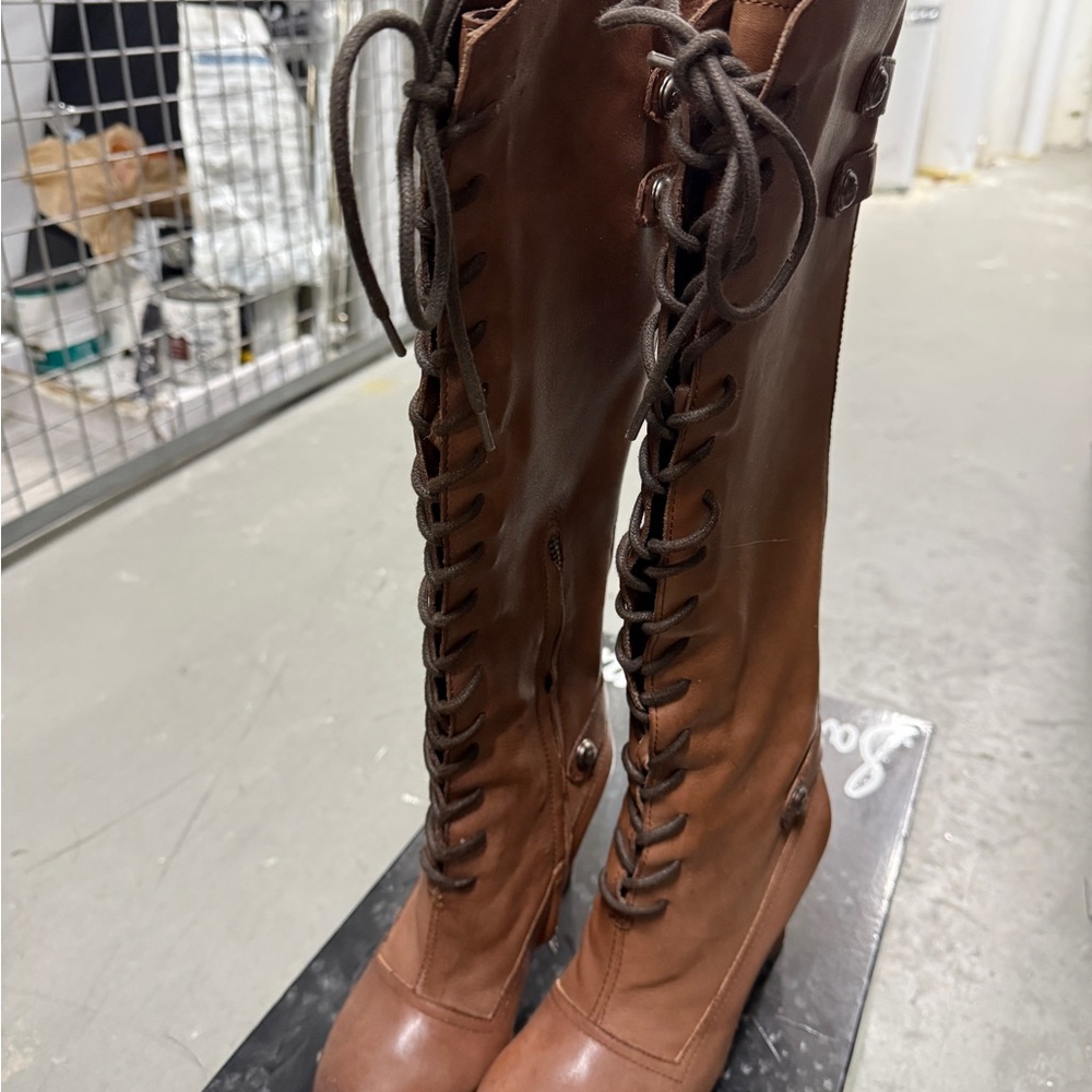 Sam Edelman Tan Lace-Up Boots